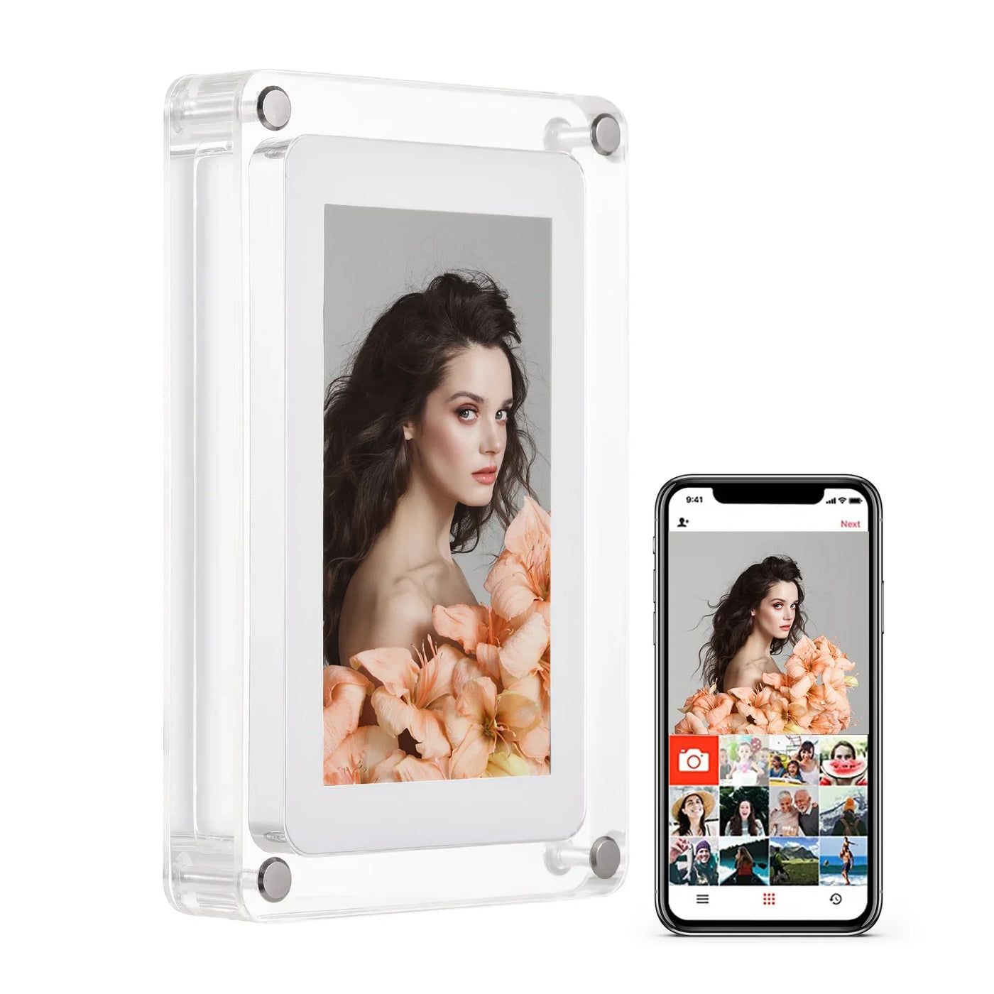 10.1" WiFi Acrylic Digital Photo Frame, 8GB Memory, Frameo App Sharing