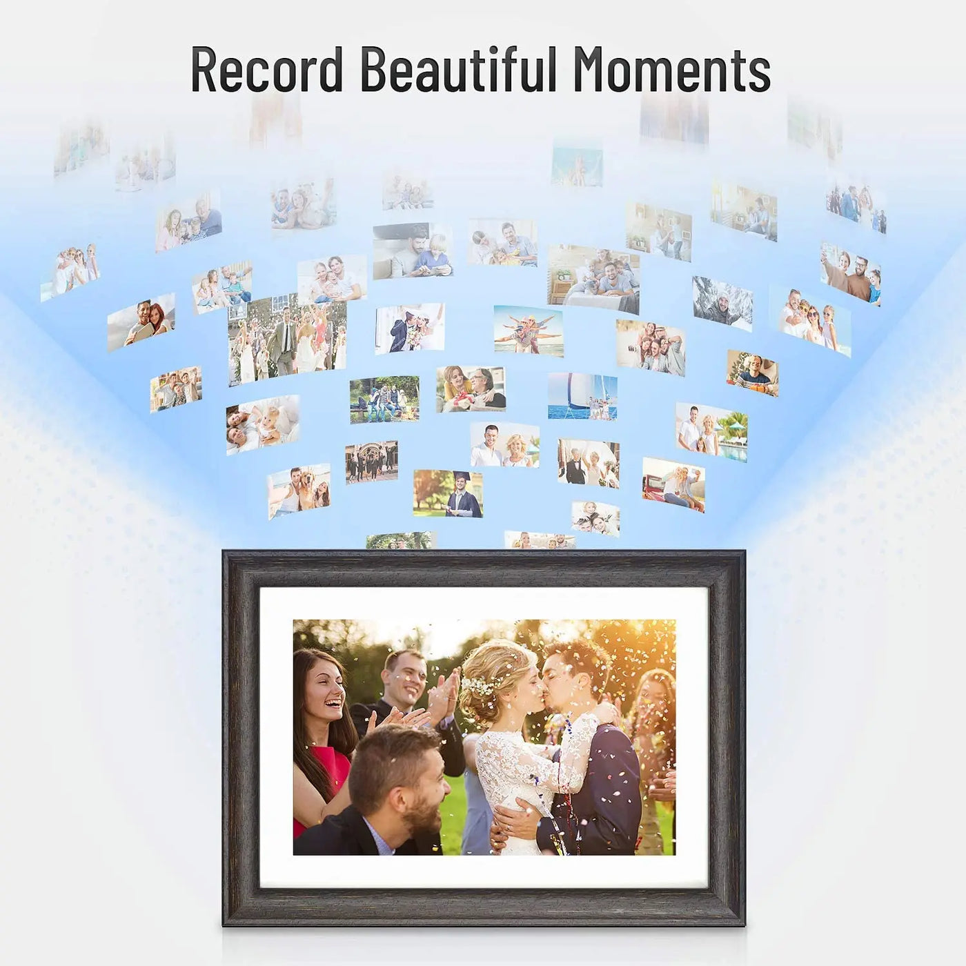 10.1" WiFi Digital Photo Frame, 1280x800 IPS Touch Screen, 16GB Storage, App Photo Sharing