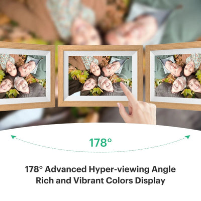 10.1" WiFi Digital Photo Frame, 1280x800 IPS Touch Screen, 16GB Storage, App Photo Sharing