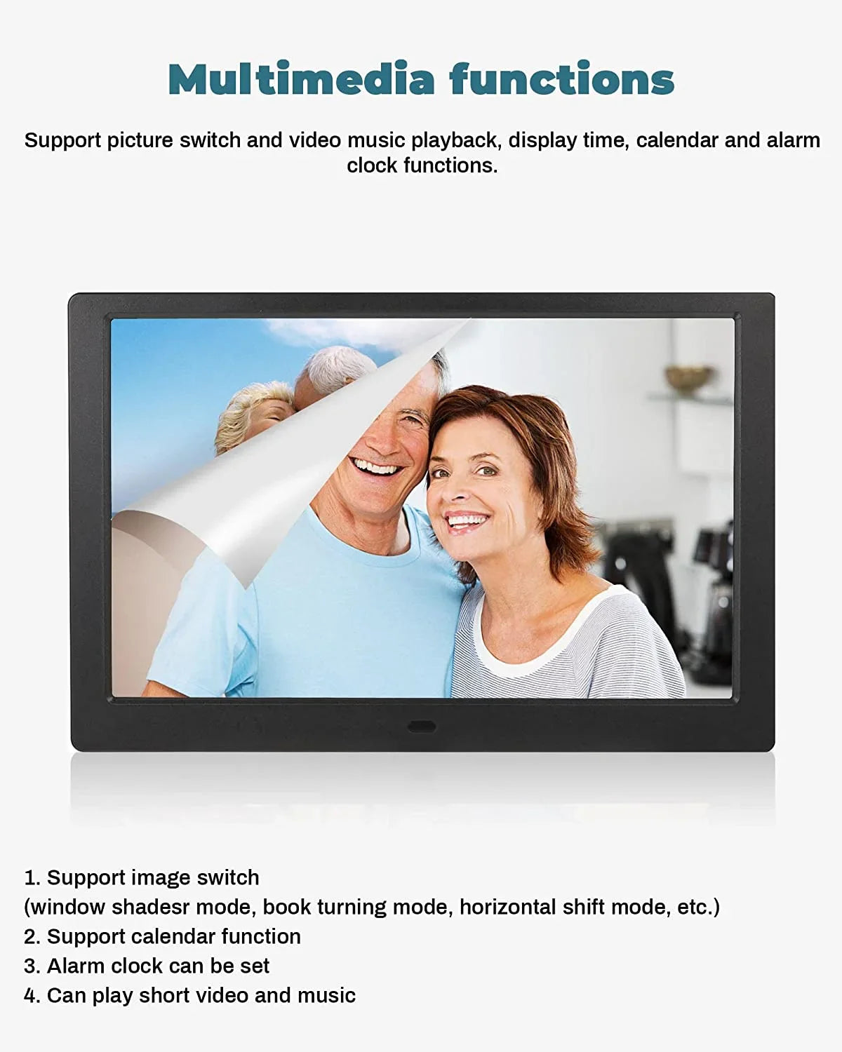 10" Digital Photo Frame, IPS Full-View Screen, 1280x800, Remote Control