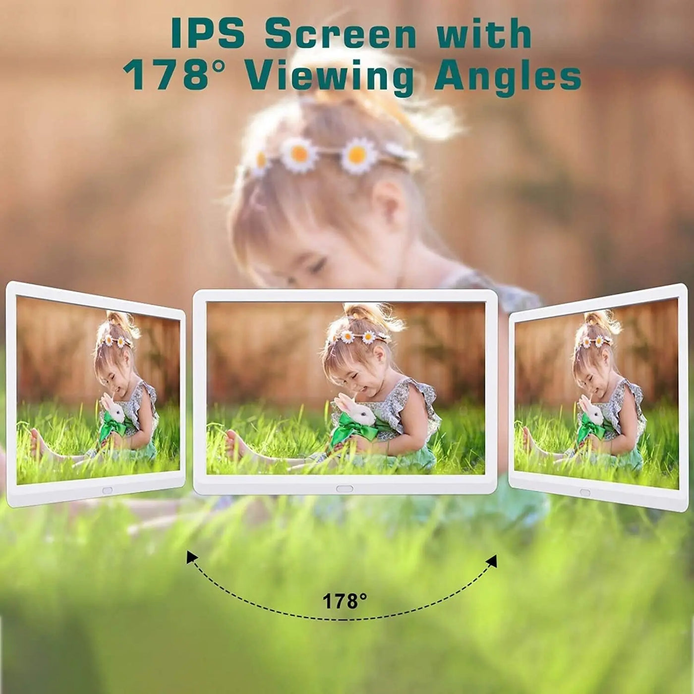 10" Digital Photo Frame, IPS Full-View Screen, 1280x800, Remote Control