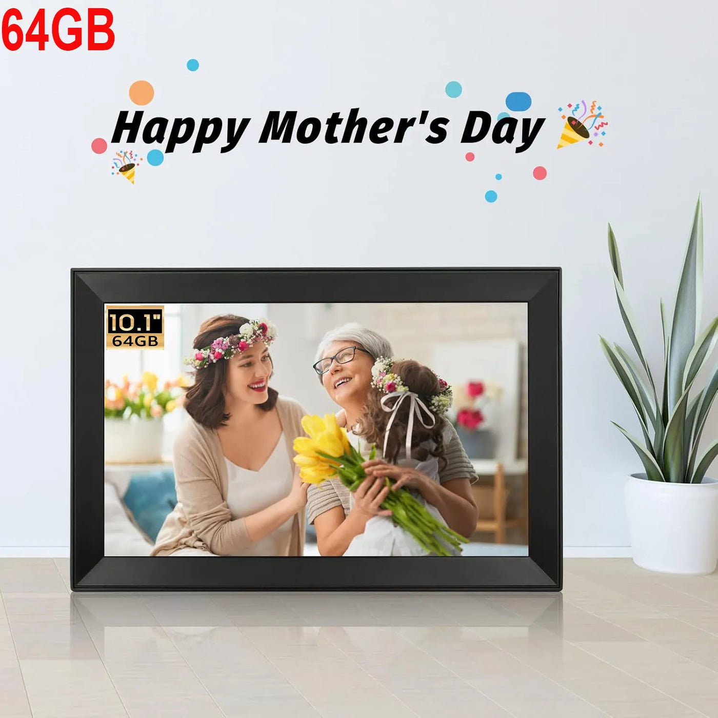 15.6" WiFi Digital Photo Frame, 1920x1080 IPS Touch Screen, 64GB Storage, Frameo App Photo & Video Sharing