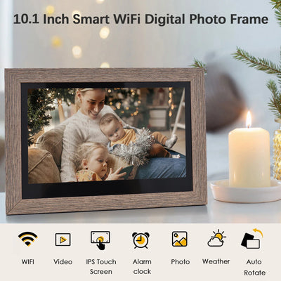 Andoer 10.1" WiFi Digital Photo Frame, 1280x800 IPS Touch Screen, 16GB Storage, App Photo Sharing