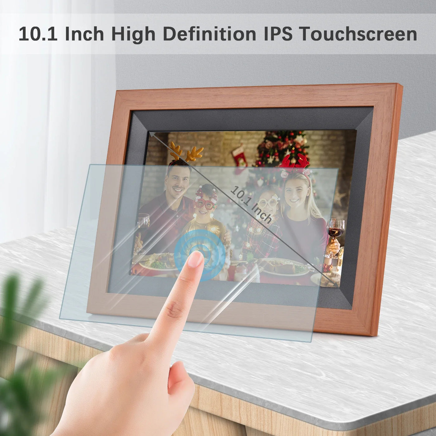 Andoer 10.1" WiFi Digital Photo Frame, 1280x800 IPS Touch Screen, 16GB Storage, App Photo Sharing