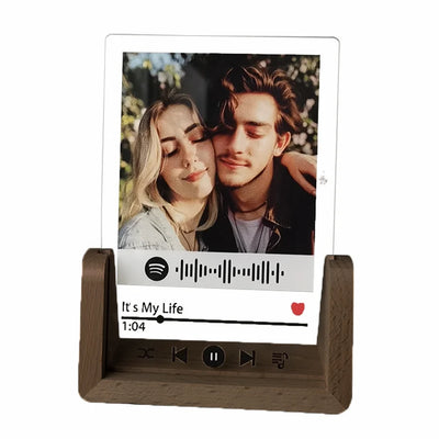 Custom Acrylic Photo Frame Wooden Spotify Song Code Picture Frame