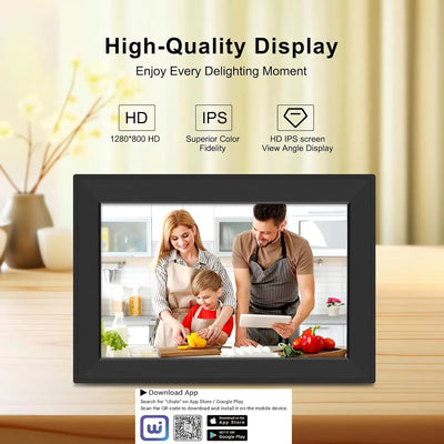 Frameo 10.1" Smart WiFi Digital Photo Frame, 32GB/64GB, 1280x800 IPS HD Touch Screen, Wall Mountable