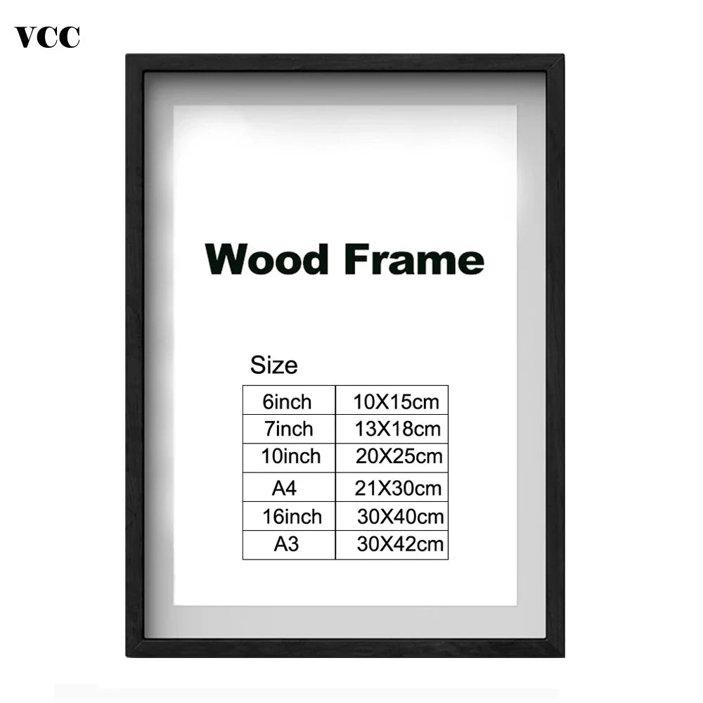 Natural Wooden Classic Photo Frame, A4/A3, Black/White/Coffee Wood, Wall Poster & Certificate Frame