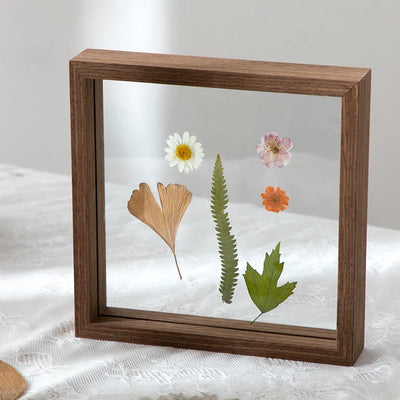 Wooden Double-Sided Glass Photo Frame, Table Display, Pressed Flower & Plant Specimen Holder