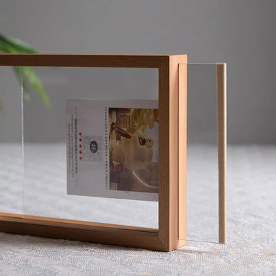 Wooden Double-Sided Glass Photo Frame, Table Display, Pressed Flower & Plant Specimen Holder